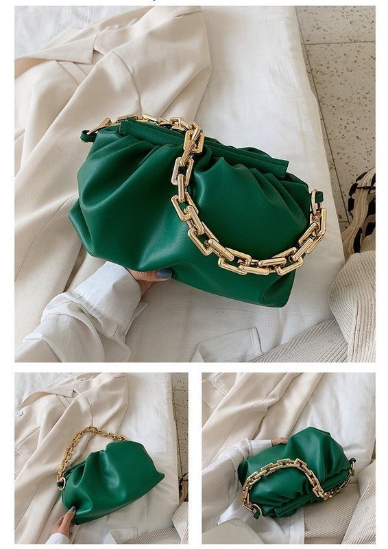 Jade Ruched Shoulder Bag