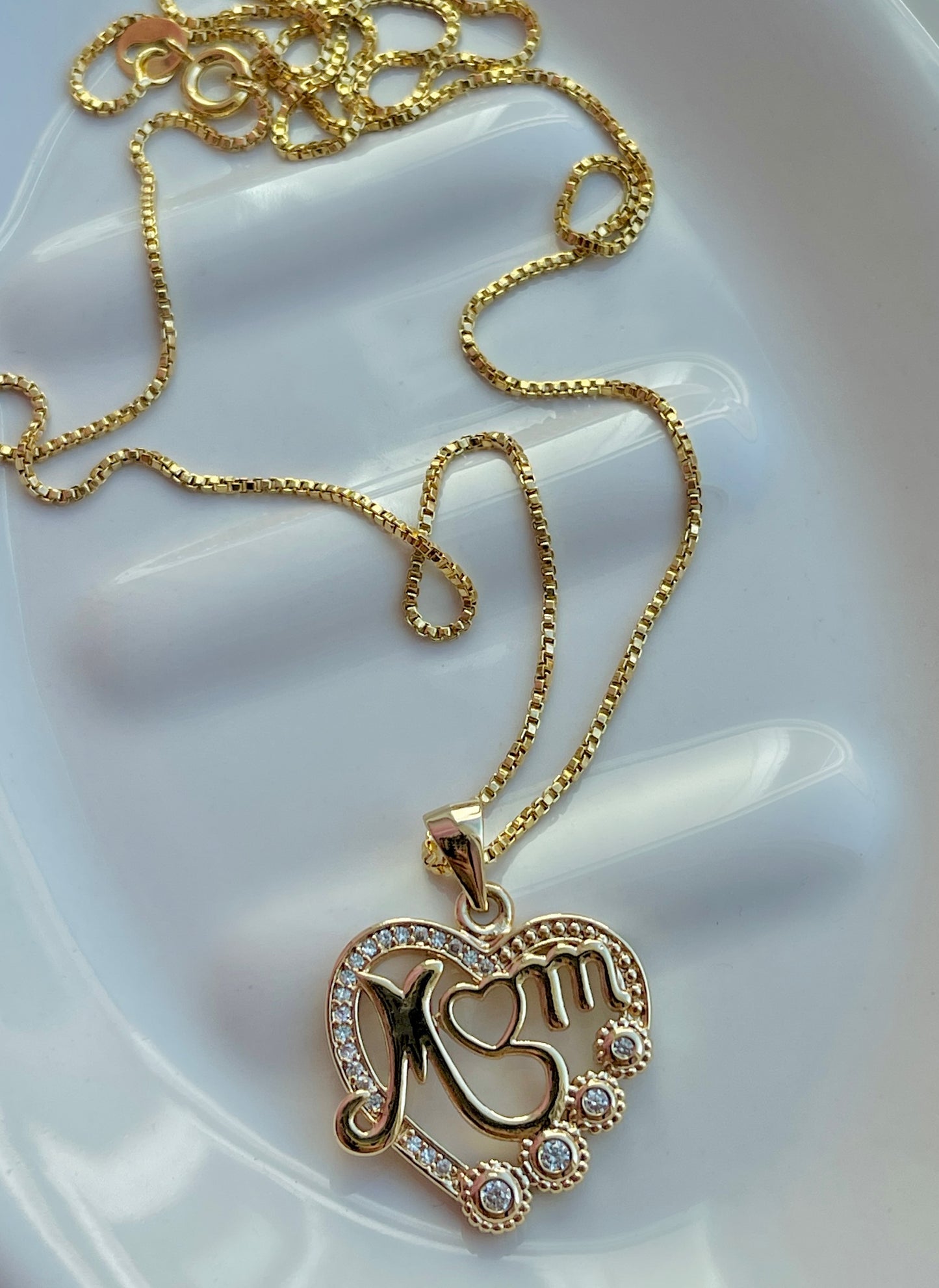 Mom Heart Necklace | 2 Piece Set