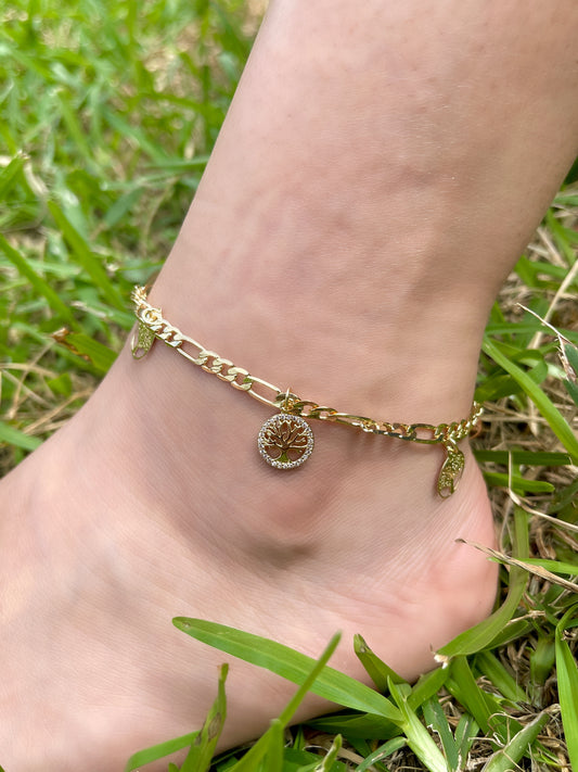 Tree of Life Dangling Anklet