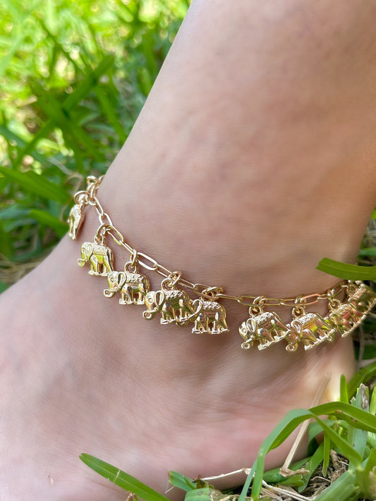 Dangling Elephants Anklet