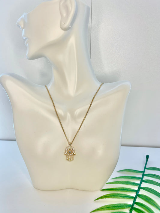 Hamsa Palm Necklace | 2 Piece Set