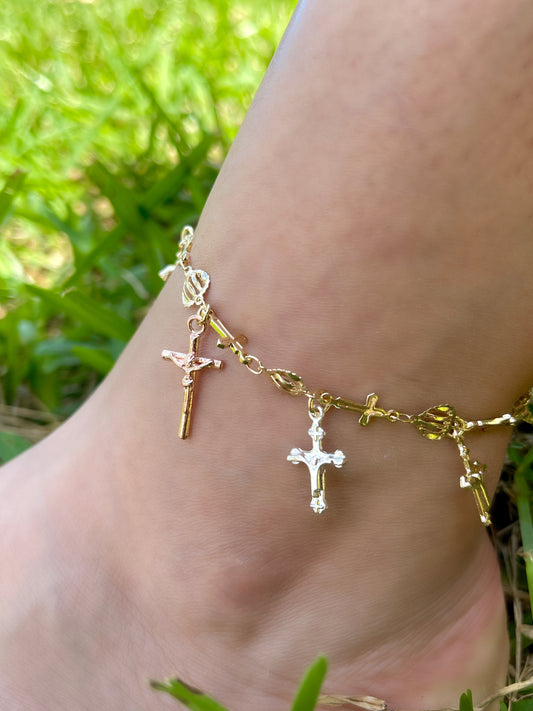 Dangling Crosses Anklet