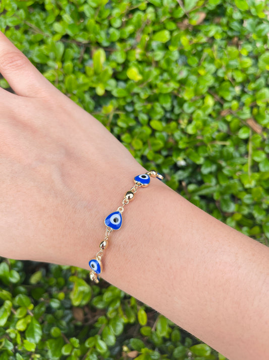 Evil Eye Hearts Bracelet